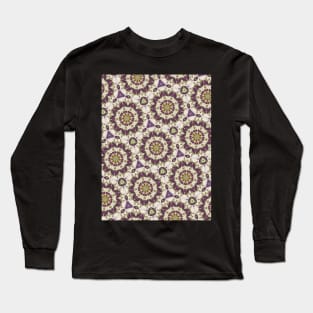 Green and Purple Circular and Triangular Shapes Pattern - WelshDesignsTP003 Long Sleeve T-Shirt